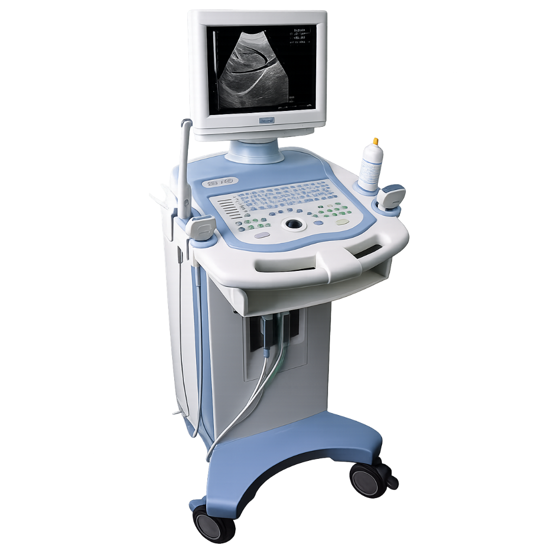 Mobile Ultrasound Machine on Wheeled Cart
